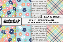 Back To School Digital Paper, school supplies, illustrations Product Image 1