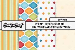Summer Digital Paper, summer graphic, beach illustrations Product Image 1