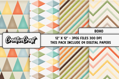 Boho Tribal Digital Paper, boho tribal digital scrapbook Product Image 1
