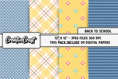 Back To School Digital Paper, school supplies, illustrations Product Image 1