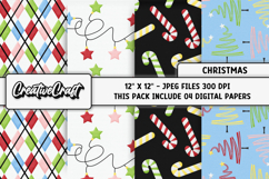 Christmas Digital Papers, scrapbooking backgrounds designs Product Image 1