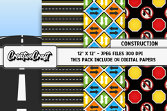 Construction Digital Papers, scrapbook backgrounds designs Product Image 1