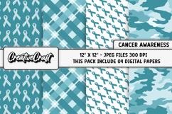 Ovarian Cancer Awareness Digital Papers, digital scrapbook Product Image 1