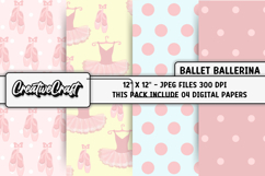 Ballerina Ballet Digital Papers, dance scrapbook papercraft Product Image 1