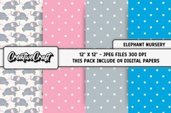 Elephant Nursery Digital Paper, baby graphics, illustrations Product Image 1