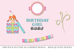 Birthday Girl PNG clipart, birthday girl png illustrations Product Image 1