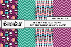 Makeup Digital Paper, beauty salon graphics, illustrations Product Image 1