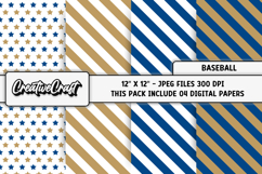 Baseball Sport Digital Paper, baseball graphic illustrations Product Image 1