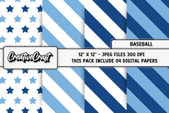 Baseball Sport Digital Paper, baseball graphic illustrations Product Image 1