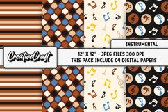 Music Digital Paper, musical instrument graphic designs Product Image 1