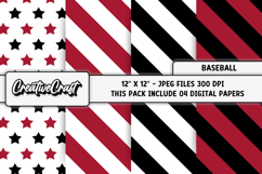 Baseball Sport Digital Paper, baseball graphic illustrations Product Image 1