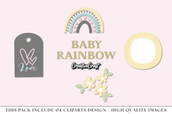 Baby Rainbow png clipart, baby shower rainbow illustrations Product Image 1