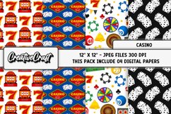 Casino Poker Digital Paper, poker graphics illustrations Product Image 1