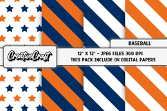 Baseball Sport Digital Paper, baseball graphic illustrations Product Image 1