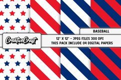 Baseball Sport Digital Paper, baseball graphic illustrations Product Image 1