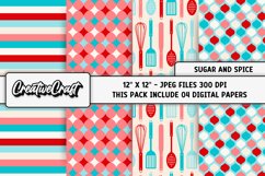 Kitchen Digital Paper, sugar spice graphics, illustrations Product Image 1