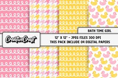 Rubber Duck Digital Paper, baby girl graphics, illustrations Product Image 1