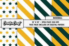 Baseball Sport Digital Paper, baseball graphic illustrations Product Image 1