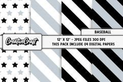 Baseball Sport Digital Paper, baseball graphic illustrations Product Image 1