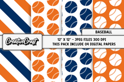 Baseball Sport Digital Paper, baseball graphic illustrations Product Image 1