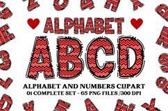 Valentine Alphabet Clip Art, valentines day letters doodle Product Image 1