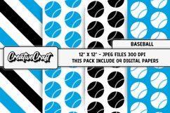 Baseball Sport Digital Paper, baseball graphic illustrations Product Image 1