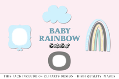 Baby Rainbow png clipart, baby shower rainbow illustrations Product Image 1