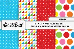 Circus Digital Paper, circus graphic, carnival illustration Product Image 1