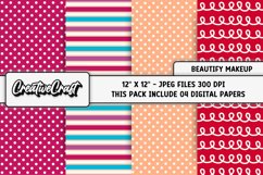 Makeup Digital Paper, beauty salon graphics, illustrations Product Image 1