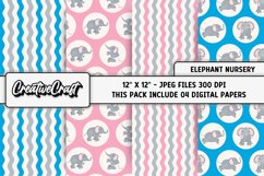 Elephant Nursery Digital Paper, baby graphics, illustrations Product Image 1