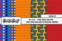Lego Toy Digital Paper, building bricks graphic illustration Product Image 1