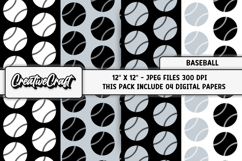 Baseball Sport Digital Paper, baseball graphic illustrations Product Image 1
