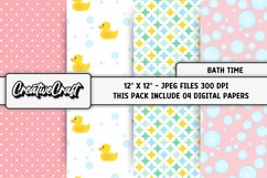 Rubber Duck Digital Paper, baby graphics, baby illustrations Product Image 1