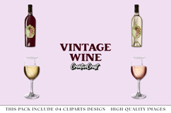 Vintage Wine png Cliparts, vintage graphics illustrations Product Image 1