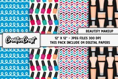 Makeup Digital Paper, beauty salon graphics, illustrations Product Image 1