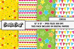 Circus Digital Paper, circus graphic, carnival illustration Product Image 1