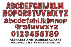 Valentine Alphabet Clip Art, valentines day letters doodle Product Image 2