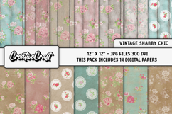 Shabby Chic digital paper, vintage scrapbook, illustration Product Image 2