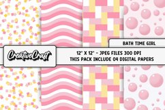 Rubber Duck Digital Paper, baby girl graphics, illustrations Product Image 1