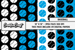 Baseball Sport Digital Paper, baseball graphic illustrations Product Image 1