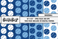 Baseball Sport Digital Paper, baseball graphic illustrations Product Image 1