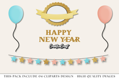 New Year png Clipart- Party, Balloons &amp; Fireworks Product Image 1