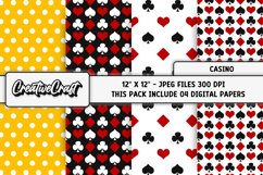 Casino Poker Digital Paper, poker graphics illustrations Product Image 1
