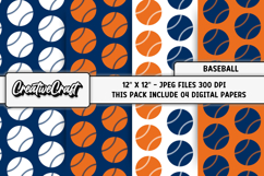 Baseball Sport Digital Paper, baseball graphic illustrations Product Image 1