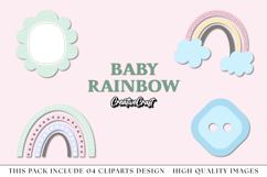 Baby Rainbow png clipart, baby shower rainbow illustrations Product Image 1