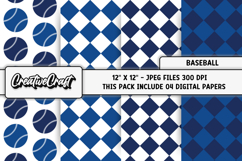 Baseball Sport Digital Paper, baseball graphic illustrations Product Image 1