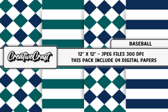 Baseball Sport Digital Paper, baseball graphic illustrations Product Image 1