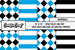 Baseball Sport Digital Paper, baseball graphic illustrations Product Image 1