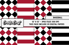 Baseball Sport Digital Paper, baseball graphic illustrations Product Image 1