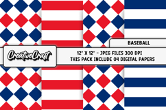 Baseball Sport Digital Paper, baseball graphic illustrations Product Image 1